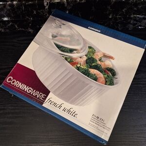 1994 Corningware French White Round 2.5L Casserole Dish, New In Box , Baking